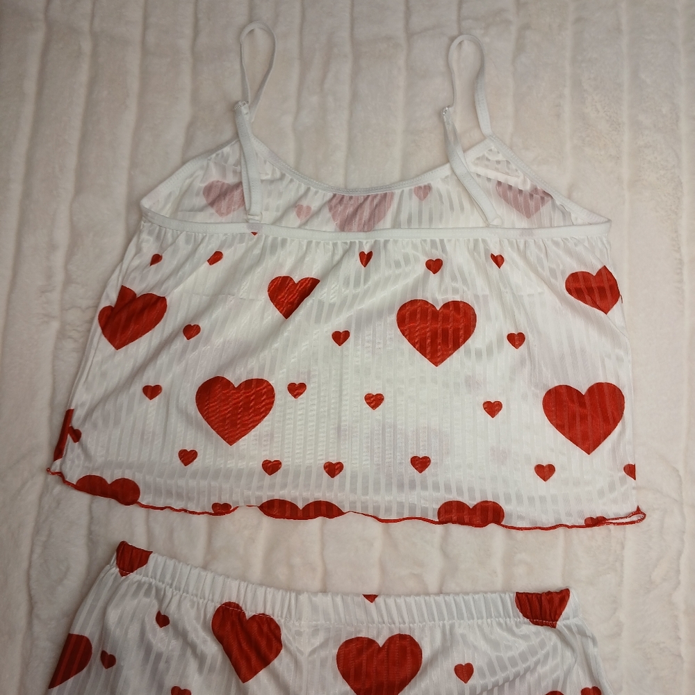 Heart Print Pajama Set | Tagged XL (Fits Small) - Picture 11 of 11